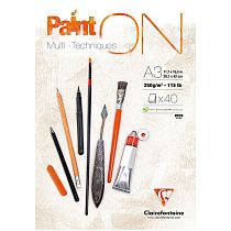 Скетчбук - альбом для смешанных техник 40л., А3, на склейке Clairefontaine "Paint'ON", мелкозерн., 250г/м2