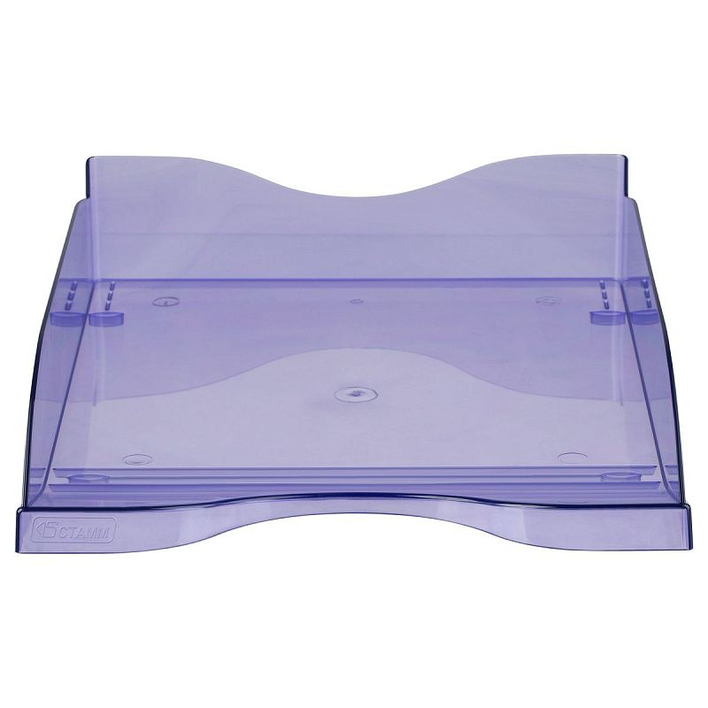 Лоток для бумаг горизонтальный СТАММ "Тропик", тонированный фиолетовый