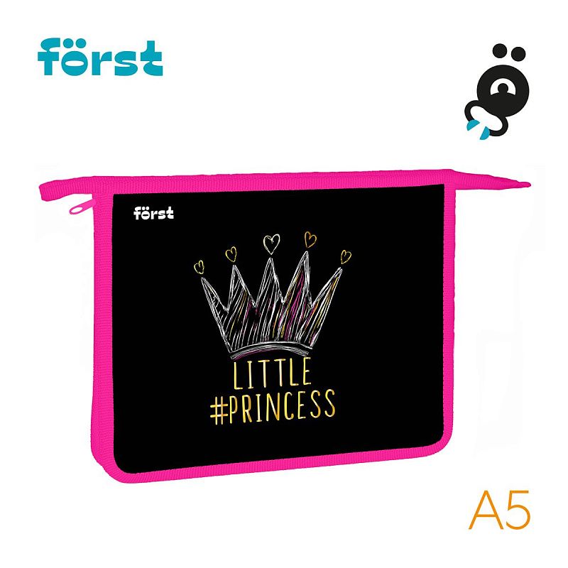 Папка для тетрадей 1 отделение, А5 Först "Lovely", 240*205*40мм, пластик, на молнии 