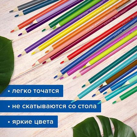 Карандаши цветные супермягкие яркие трехгранные BRAUBERG MAX, 50 цветов, грифель мягкий 3,3 мм, 181860