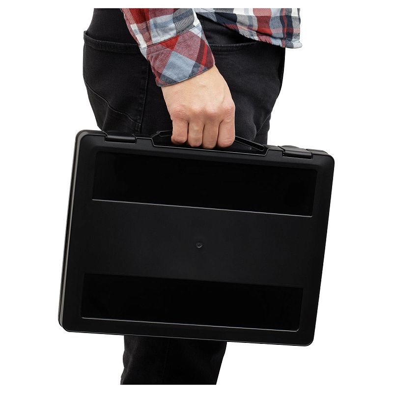 Портфель СТАММ с выдвижной ручкой, 270*350*45мм, черный 