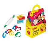 Пластилин JOVI "Super Kit", 03 цвета, 150г, растительный, 6 формочек, 1 скалка, картонная упаковка