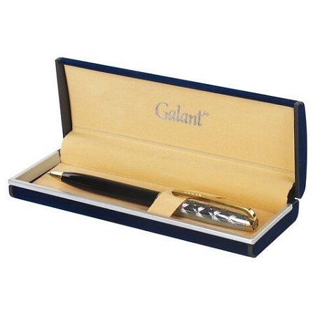 Ручка подарочная шариковая GALANT "Consul", корпус черный с серебристым, золотистые детали, пишущий узел 0,7 мм, синяя, 140963 