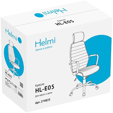 Кресло руководителя Helmi HL-E05 "Event", экокожа черная, хром, механизм качания