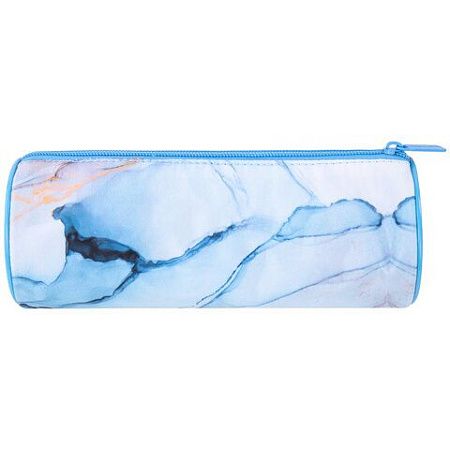 Пенал-тубус BRAUBERG, с эффектом Soft Touch, мягкий, "Blue marble", 22х8 см, 271570 