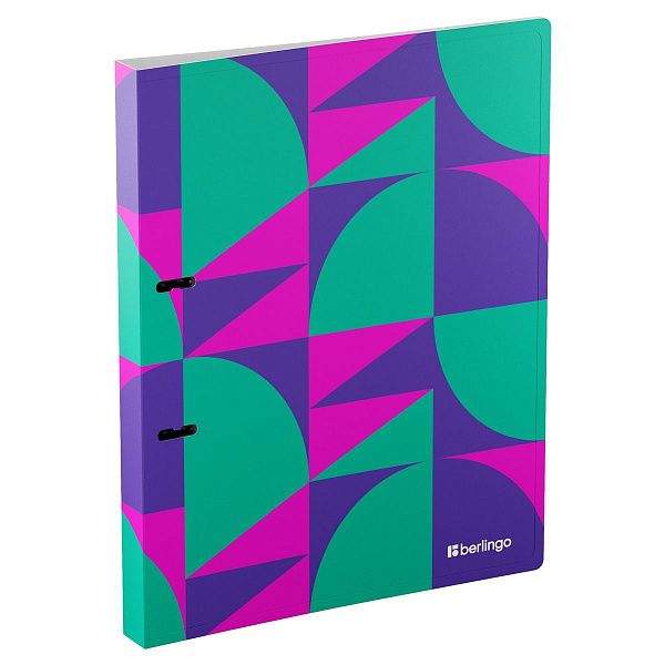 Папка на 2 кольцах Berlingo "Neonometry", А4, 24мм, 600мкм, с рисунком, D-кольца, с внутр. карманом