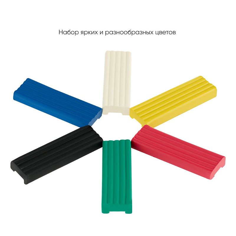 Пластилин Гамма "Юный художник" NEW, 06 цветов, 84г, со стеком, картон. упаковка