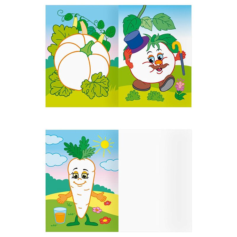 Раскраска с цв. фоном А5,  8 стр., ТРИ СОВЫ  "Для малышей. Выпуск 2"