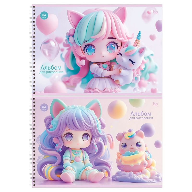 Альбом для рисования 24л., А4, на гребне BG "Little girl"