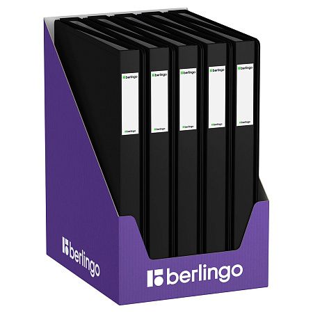 Папка с 40 вкладышами Berlingo "Soft Touch", 25мм, 700мкм, черная, с внутр. карманом 
