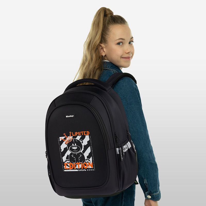 Рюкзак Berlingo Modern "Glow Teddy" 38*30*18см, 3 отделения, 2 кармана, эргономичная спинка 