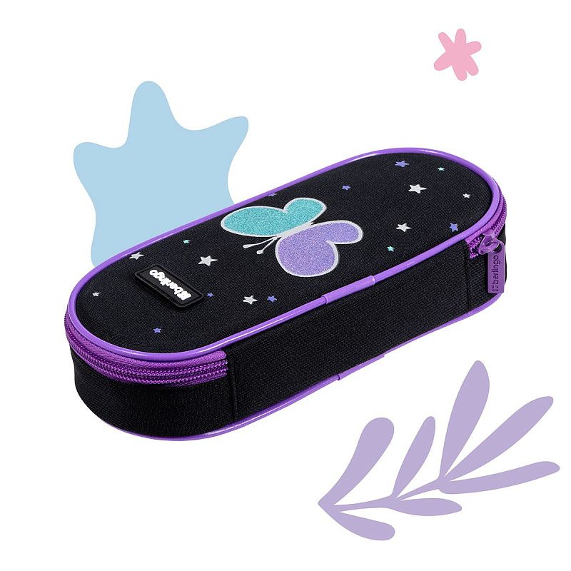 Пенал корпусный 1 отделение, 220*90*45 Berlingo "Shining butterfly", полиэстер 