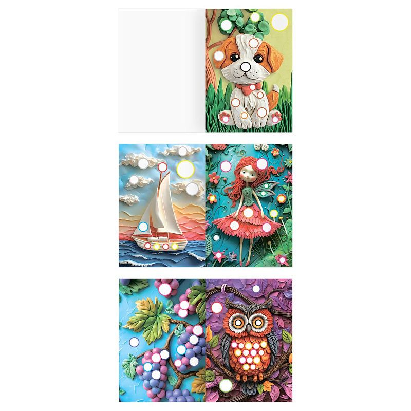 Раскраска пластилином А5, 8 стр., ТРИ СОВЫ "Выпуск №2"