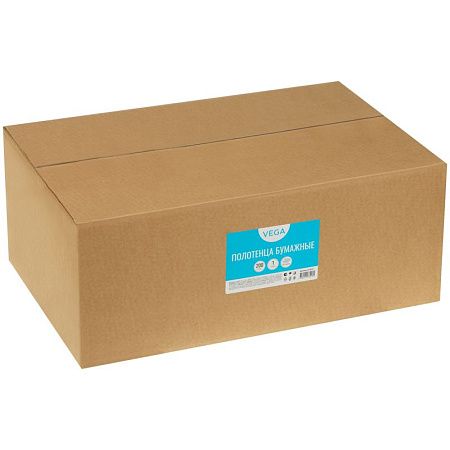 Полотенца бумажные лист. Vega Professional (V-сл), 1-слойные, 200л/пач., 23*22,5, цвет натуральный 