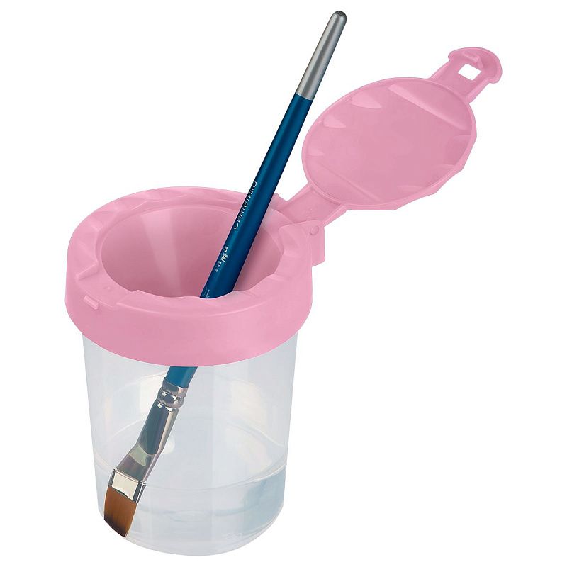 Стакан-непроливайка большой Гамма, пастельный розовый, с крышкой