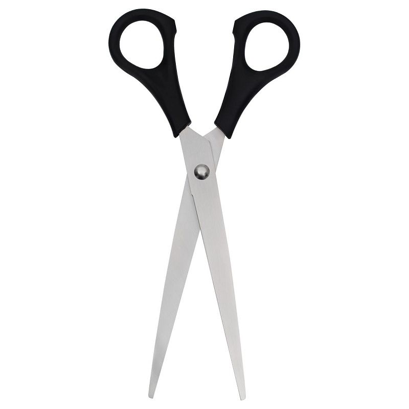 Ножницы OfficeSpace 18см, черные ручки, ПВХ чехол с европодвесом