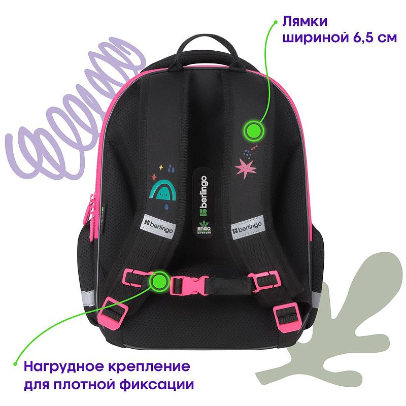 Ранец Berlingo Expert Mini "Funny colors" 36*27*14см, 2 отделения, 2 кармана, анатомическая спинка 