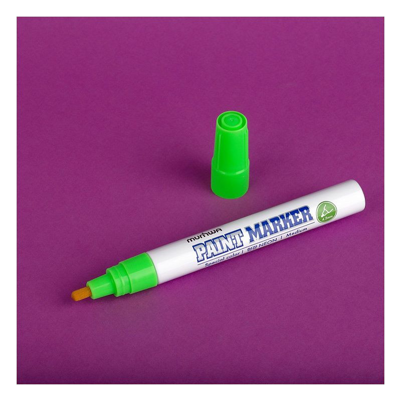 Маркер-краска Munhwa "Neon" зеленая, 4мм, нитро-основа 