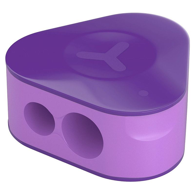 Точилка пластиковая Berlingo "Envy", с контейнером, 2 отверстия, ассорти 