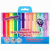 Набор текстовыделителей ЮНЛАНДИЯ 12 шт., АССОРТИ, "COLORSTAR", линия 1-4 мм, 151718