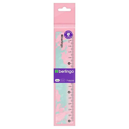 Линейка 15см Berlingo "Haze", пластиковая, ассорти, европодвес 