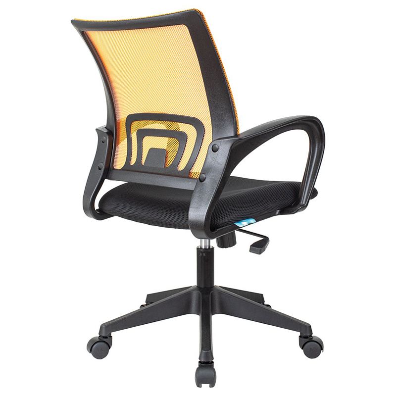 Кресло оператора Helmi HL-M95 (695) "Airy", спинка сетка оранжевая/сиденье ткань TW черная, механизм качания