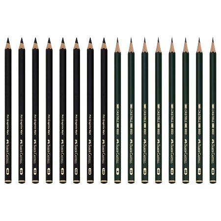 Набор карандашей ч/г Faber-Castell "Pitt Graphite Matt" и "Castell 9000", 20 предметов, заточен., метал. кор.
