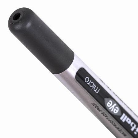 Ручка-роллер Uni-Ball Eye, ЧЕРНАЯ, корпус серебро, узел 0,5 мм, линия 0,3 мм, UB-150 BLACK 