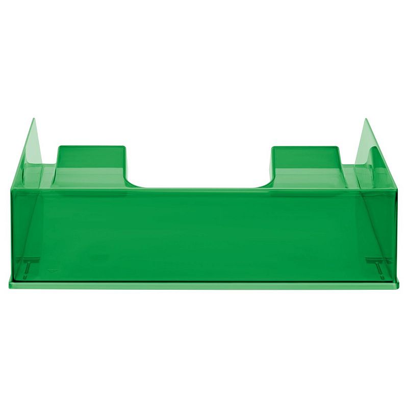 Лоток для бумаг горизонтальный СТАММ "Фаворит", тонированный зеленый