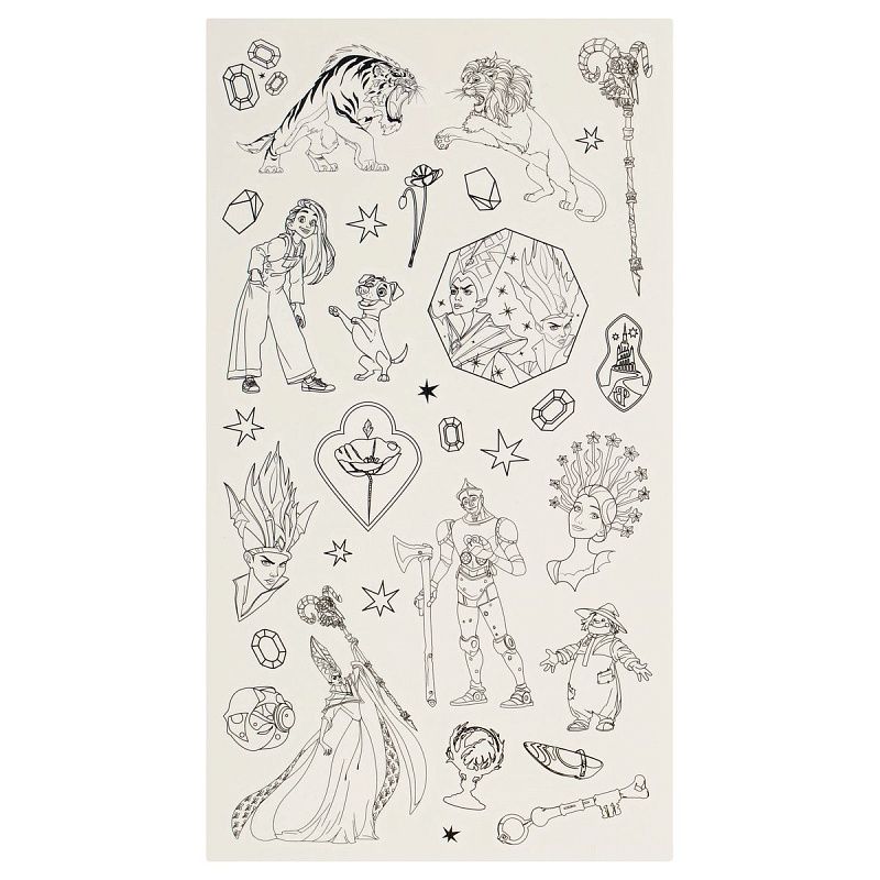 Наклейка-тату Мульти-Пульти "Волшебник изумрудного города", 10*22см, черно-белые, европодвес