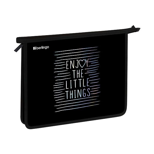 Папка для тетрадей 1 отделение, А5 Berlingo "Enjoy the little things", 240*205*40мм, пластик, на молнии