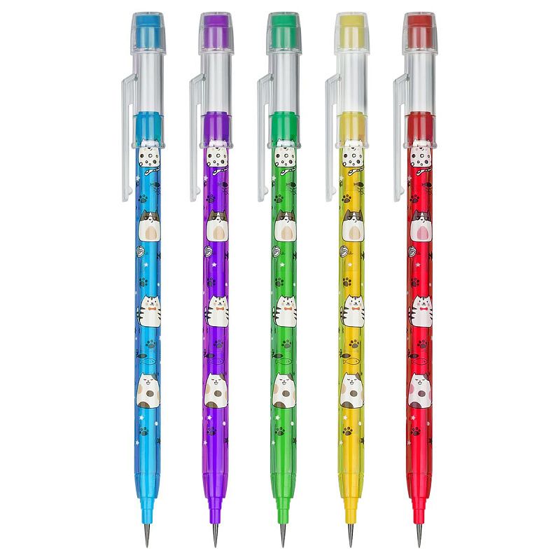 Карандаш сегментный ArtSpace "День кота", с ластиком, ассорти 