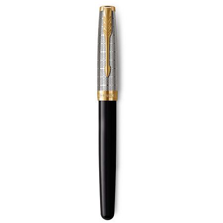 Ручка перьевая Parker "Sonnet Premium Metal&Black GT" черная, 0,8мм, подарочная упаковка 