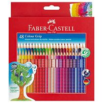 УЦЕНКА - Карандаши цветные Faber-Castell "Grip", 48цв., трехгран., заточен., картон., европодвес