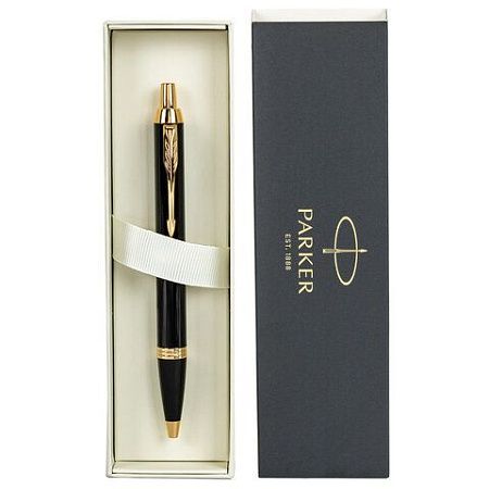 Ручка шариковая PARKER "IM Core Black Lacquer GT", ежедневник А5 черный, пакет, 880899 