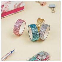 Набор клейких декоративных лент MESHU "Glitter", 4шт