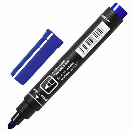 Маркер перманентный CENTROPEN 8566, СИНИЙ, круглый наконечник, 2,5 мм, 5 8566 0106 