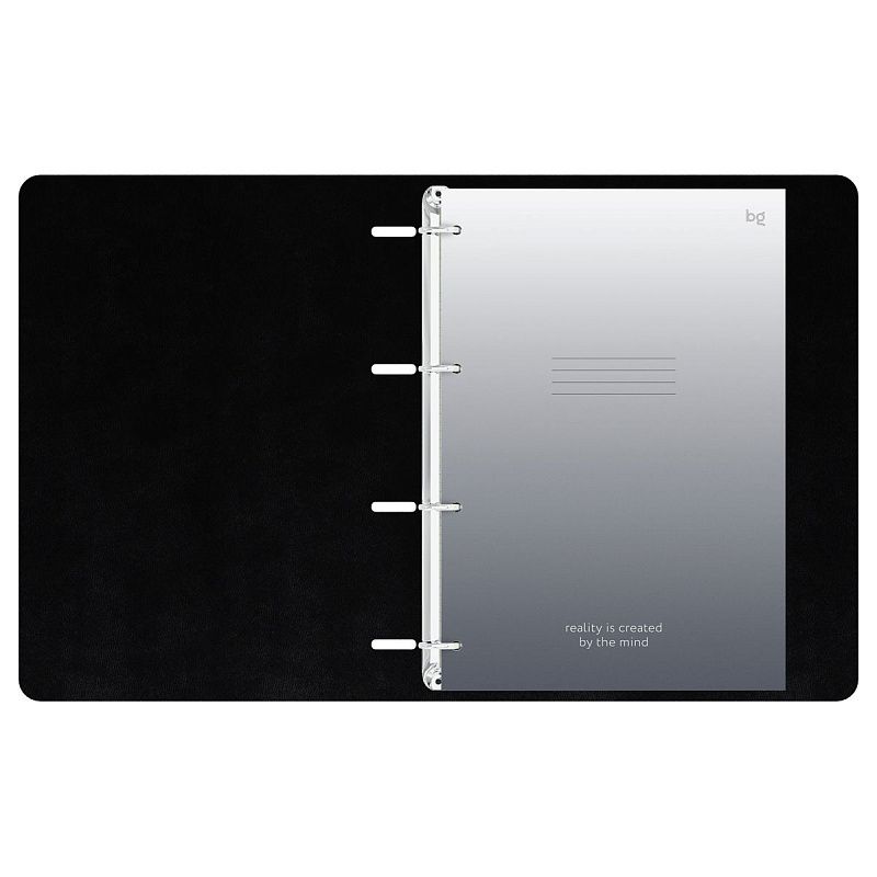 Тетрадь на кольцах А4, 120л., кожзам,  BG "Моно. Черный"