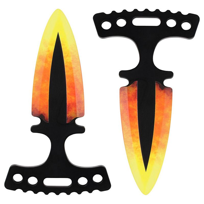 Нож деревянный ТРИ СОВЫ Тычковый, серия легендарный, "Расплавленный", пакет с европодвесом 