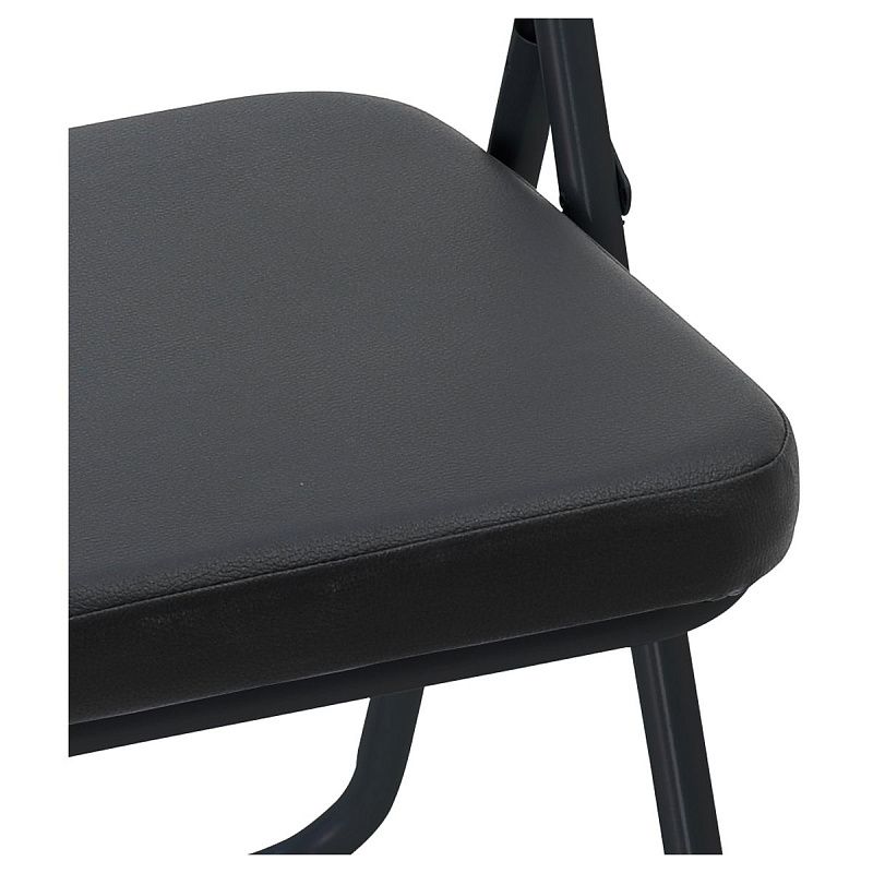 Стул Helmi HL-F06 "Golf", складной, каркас металл черный, экокожа, черный BOX4