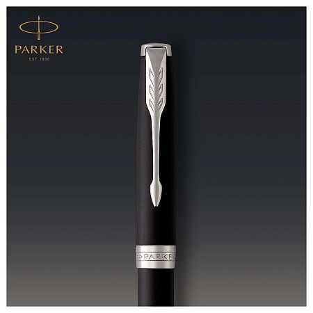 Ручка шариковая Parker "Sonnet Matte Black СT" черная, 1,0мм, поворот., подарочная упаковка 