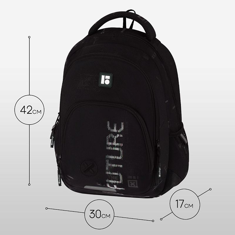 Рюкзак Berlingo ErgoFit "Future_X" 42*30*17см, 2 отделения, 3 кармана, эргономичная спинка 