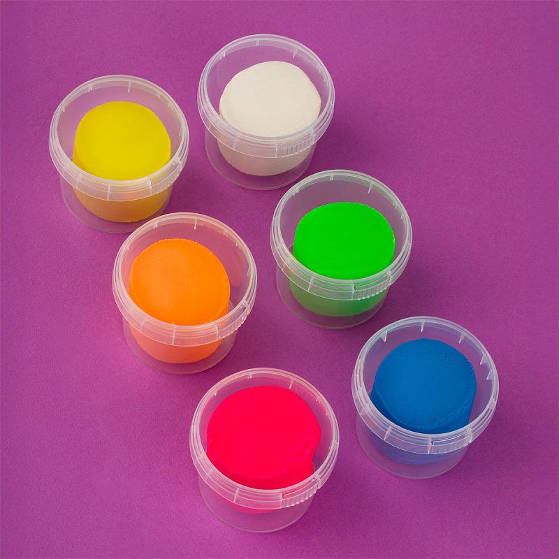 Тесто для лепки Мульти-Пульти "Енот на Луне", 06 цветов*90г, неоновые цвета, картон