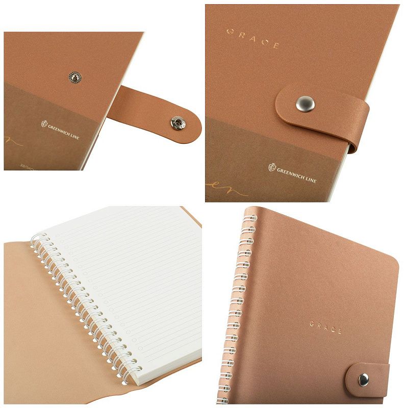 Записная книжка А5 96л. ЛАЙТ, кожзам, скрытый гребень, Greenwich Line "Shimmer. Bronze", блок в линию