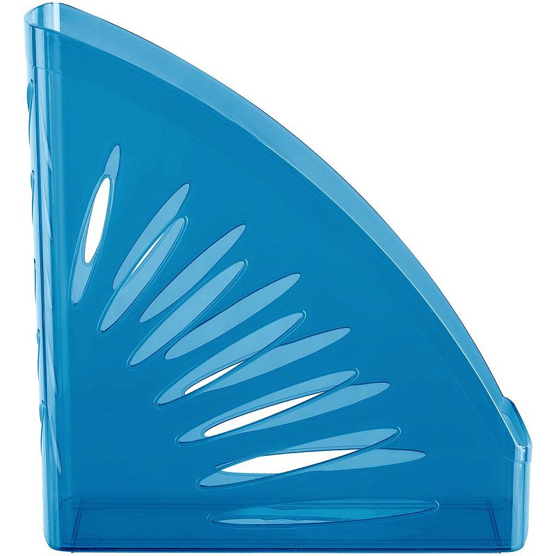 Лоток для бумаг вертикальный СТАММ "Тропик", тонированный голубой, ширина 110мм