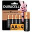 Батарейки КОМПЛЕКТ 4 шт., DURACELL Basic, AA (LR06, 15А), алкалиновые, пальчиковые, блистер, MN 1500 АА LR6