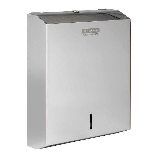 Диспенсер для полотенец листовых OfficeClean Professional (V-сл.), нержавеющая сталь, глянцевое покрытие
