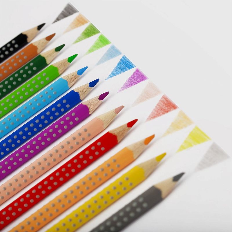 Карандаши цветные Faber-Castell "Grip", 12цв., трехгран., заточен., картон, европодвес