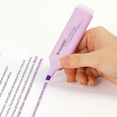 Текстовыделитель BRAUBERG "ORIGINAL PASTEL", ЛАВАНДОВЫЙ, линия 1-5 мм, 151695 