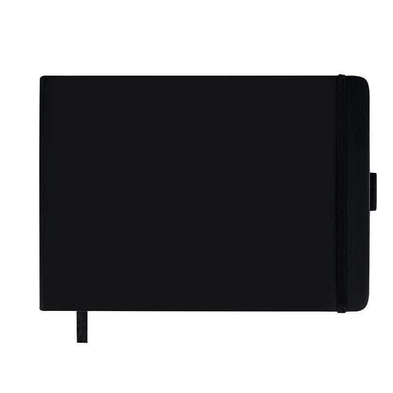 Скетчбук 100л., 210*148 Гамма "Студия", черный, твердая обложка, на резинке, слоновая кость, 110г/м2